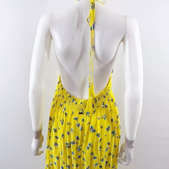 O'NEILL Women's Floral Spaghetti Strap Midi Cover Up Dress Bright Lemon/Size: XL - Picture 7 of 16